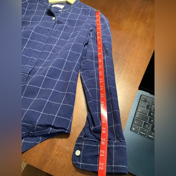 Taylor Stitch Handmade in USA Mandarin Collar LS  Windowpane Check Shirt. Size S - Picture 11 of 11